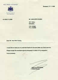 A letter paper signed by Dehaena