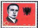 纪108　庆祝阿尔巴尼亚解放20周年　1964.11.29.发行, 发行量 200万套,票幅　36.5x26mm,齿度P11。(2-1)中阿友谊，（2-2)恩维尔.霍查像。