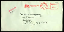 一封来自印度尼西亚的信件。仔细辩认信封上的邮政业务章，看得出来，那是英国大使馆的专用章