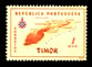 A East Timor map stamp issued by Portugal in 1956