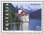 "The lake Geneva with Chillon castle" Switzerland issue 40x30mm